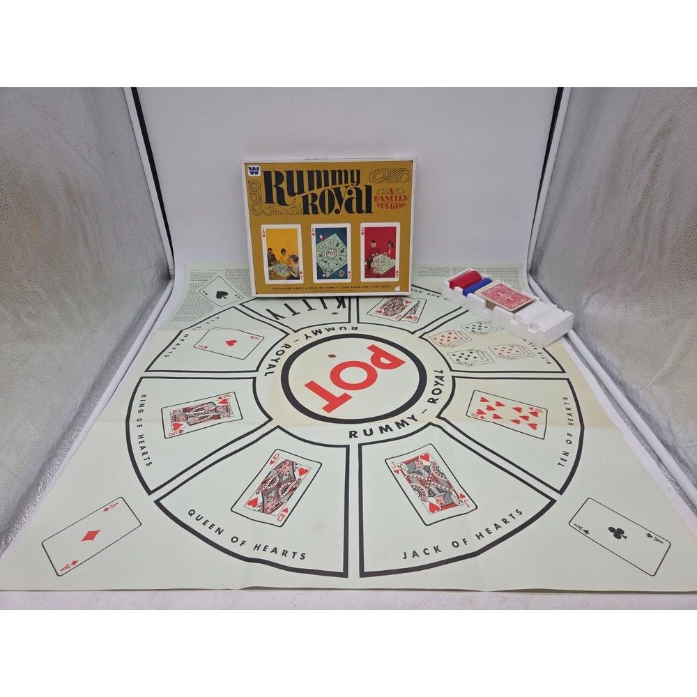 Whitman Rummy Royal Deluxe Edition Board Game Vintage Condition 4804 COMPLETE